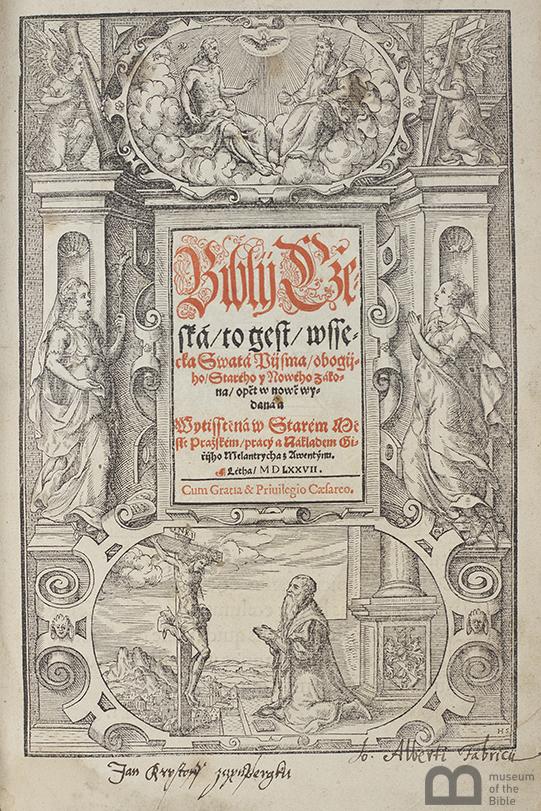 museumofBible's tweet photo. #ArtifactoftheDay: This Czech Bible is a reprint of a 1570 Czech edition based on the #LatinVulgate. #GreenCollection http://t.co/OsWrpemwn6