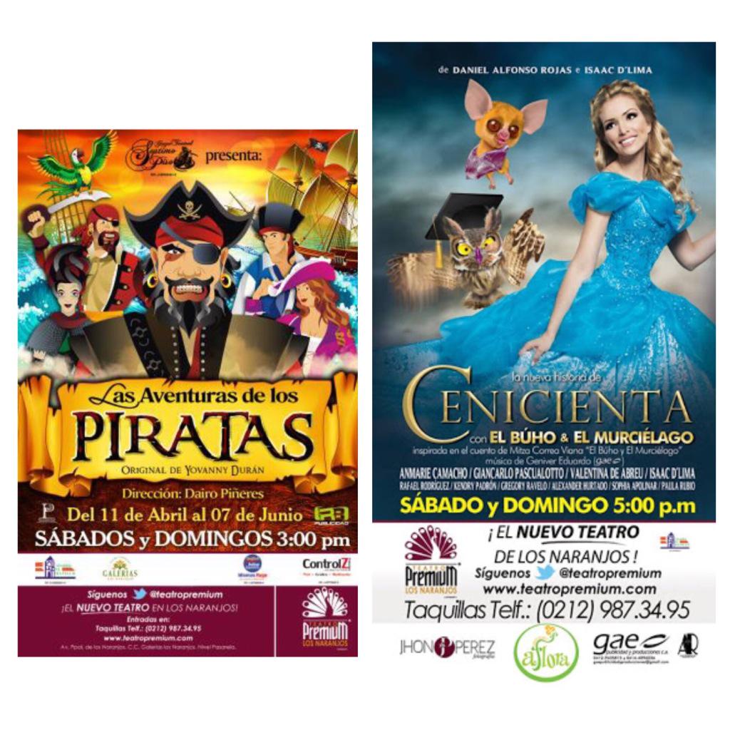 LittleCornerVE's tweet photo. Buen plan para el fin de semana! Nuevas obras infantiles en el @teatropremium sábados y domingos a las 3:00 y 5:00pm http://t.co/JBNcRHTk3e
