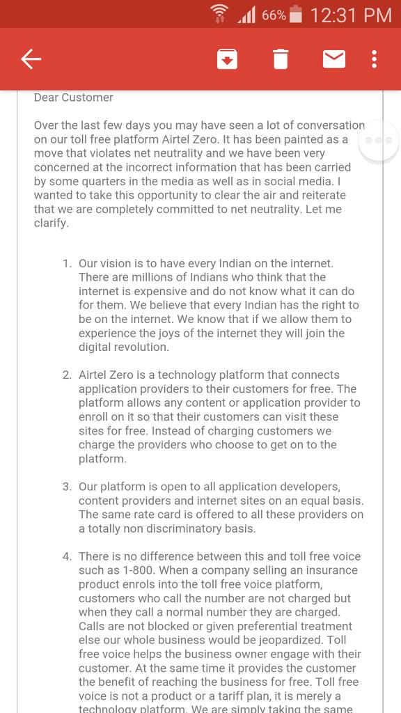 ShantonilNag's tweet photo. How @airtelindia clears the "misconceptions" about the #NetNeutrality #netneutralityinindia http://t.co/M4VrRfjWV6