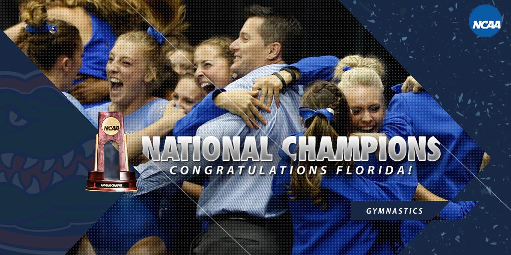 3-PEAT! Florida edges Utah for third straight Gymnastics National Championship: on.ncaa.com/1Jhu2Uz  #ncaaGym