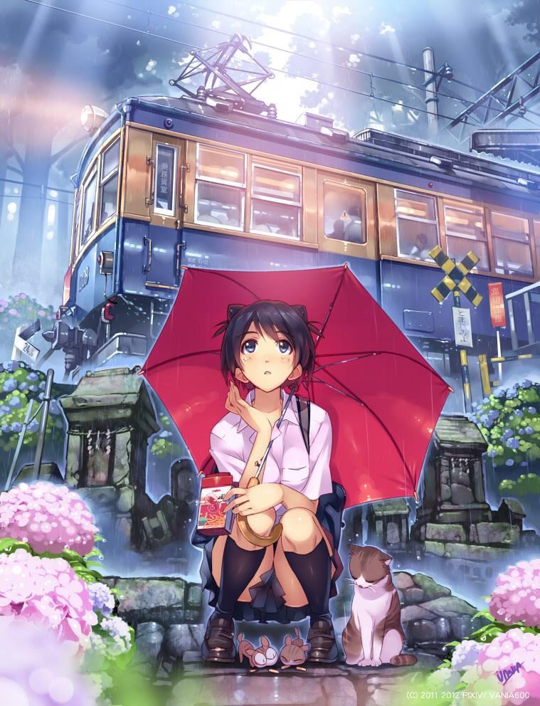 J List On Twitter Today S Image Collection Is Random Anime Characters In The Rain Http T Co N0u46umaix