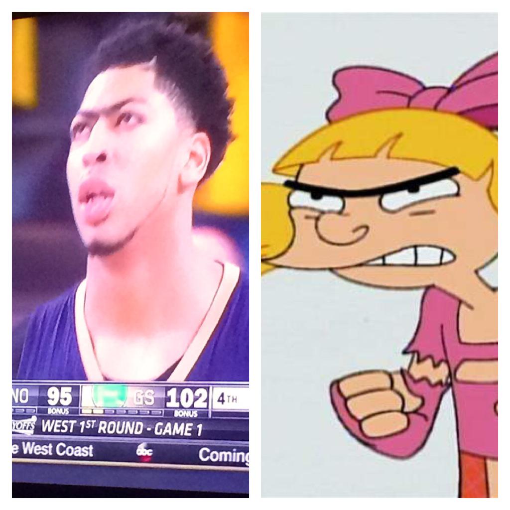 rbaldy69's tweet photo. Anthony davis really looks like the girl from hey arnold. @NBA http://t.co/ouxSjdHElY