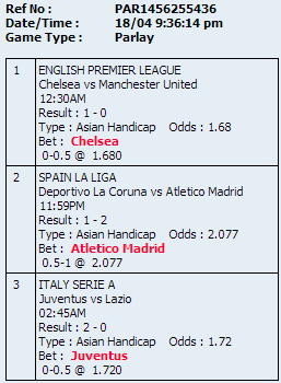 hatricksir's tweet image. Hsil parlay tadi malam 
untuk yang minat berikutnya silahkan join kami , jika anda mulai merasa lelah untuk singe bet