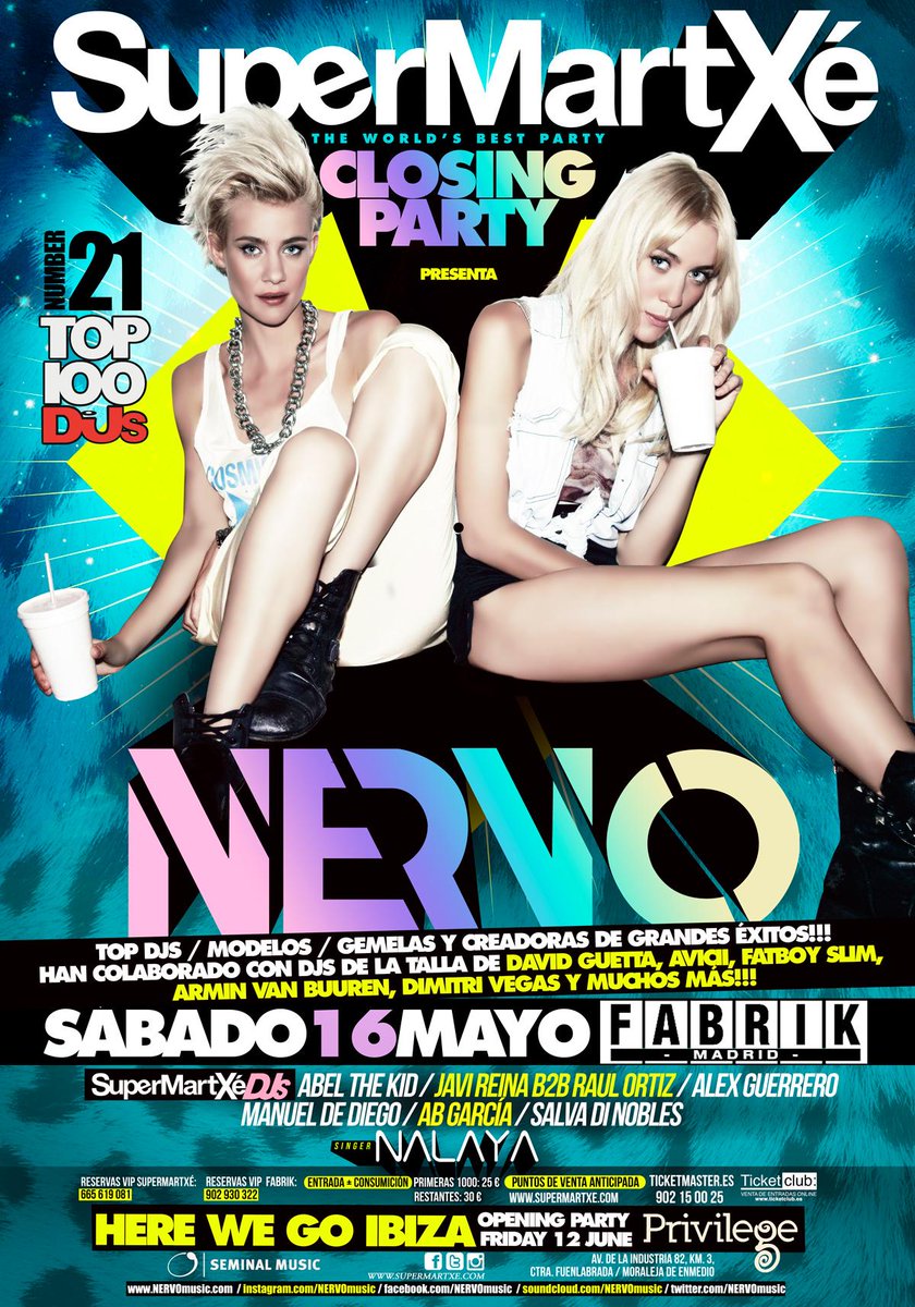 fabrikdiscoteca's tweet photo. Y el 16/05 : NERVO !! Supermartxé te trae al duo australiano más esperado en su Closing especial. #Yonomeloperdería http://t.co/64ZmATLrtq