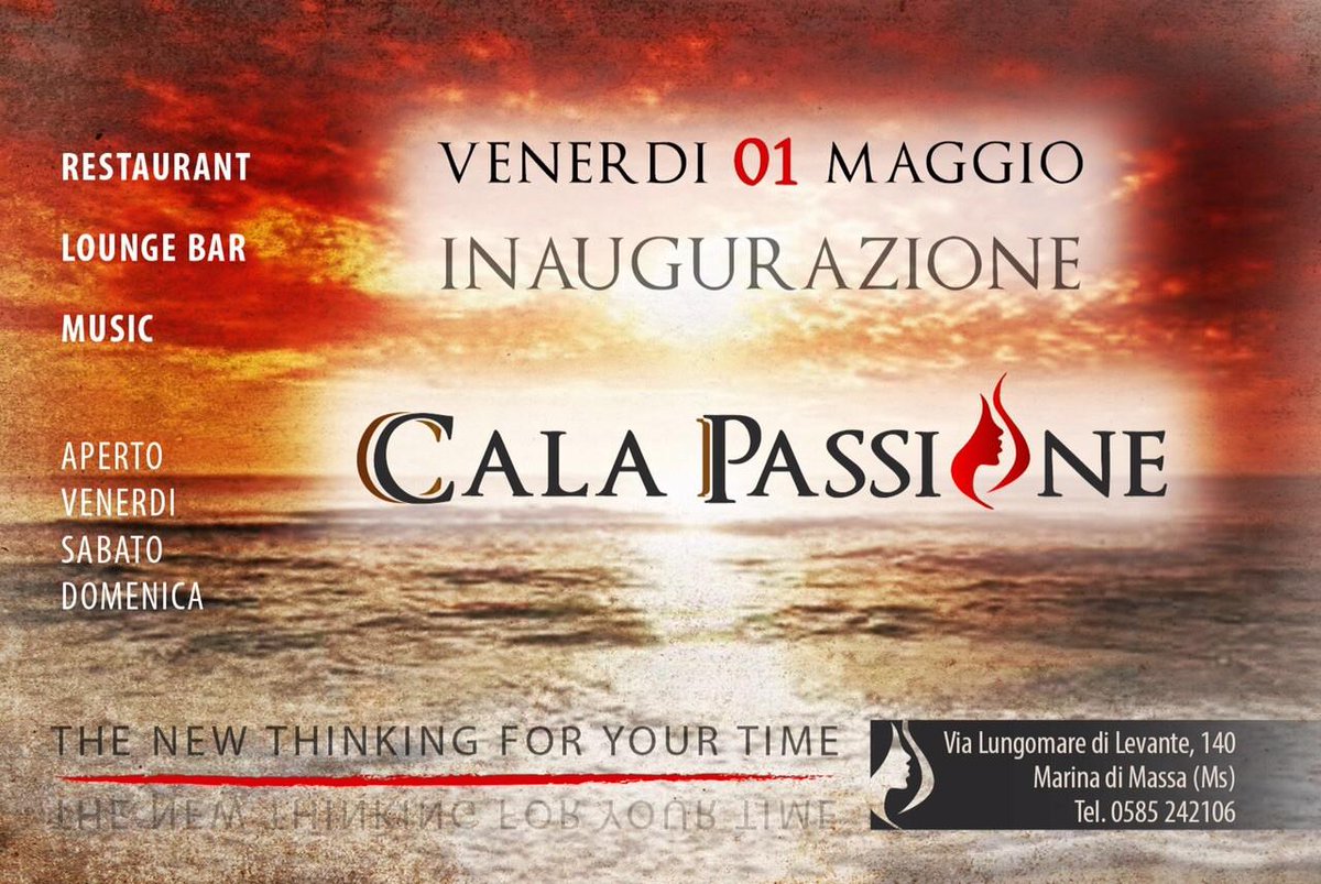 calapassione's tweet photo. #Venerdi1maggio inizia a sognare un #estate indimenticabile #restaurant #loungebar #discobeach #musica #aperitivo http://t.co/fsBepjpnJm