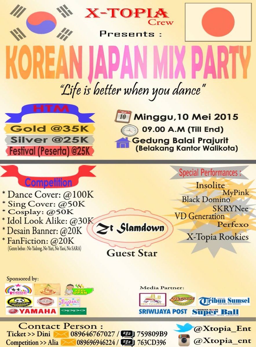 <a href="/Palembang_toys/">Palembang Toys Cmnty</a> Help RT XTOPIA KPOP&amp;JPOP MIX PARTY-10 mei at balai prajurit palembang,details in pic 😄