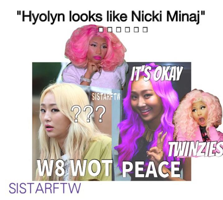 Taeyocng's tweet photo. Hyolyn looks like Nicki Minaj. http://t.co/xg4iaMv7BF