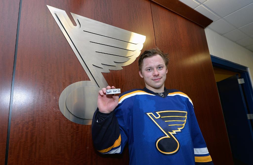 NHL's tweet image. A #StanleyCup Playoff hat trick is all in a day's work for Vladimir Tarasenko.