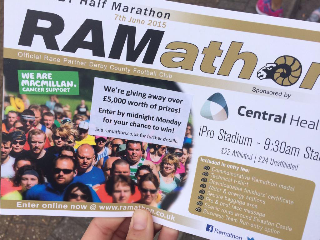 Yvonnegorman's tweet photo. I've just ran the Derby 10k and I've been handed a #ramathon flyer with guess who on the back? #printangels http://t.co/xy1Yek5N0f
