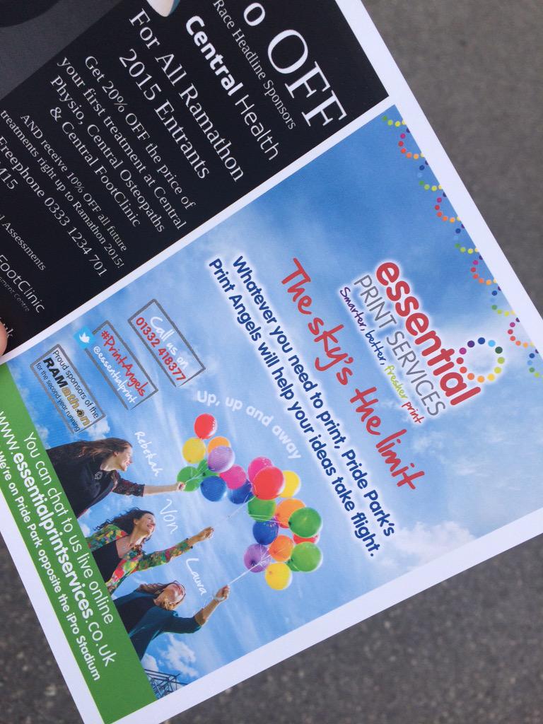 Yvonnegorman's tweet photo. I've just ran the Derby 10k and I've been handed a #ramathon flyer with guess who on the back? #printangels http://t.co/xy1Yek5N0f