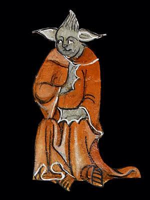 Yoda did exist.... Image taken from French 14th Century illuminated manuscript!