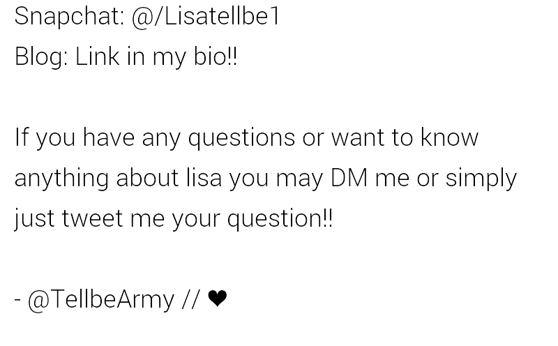 TellbeArmy's tweet image. Here's an introduction about lisa if ya'll were curious on who she is, she's amazing 😊😊❤