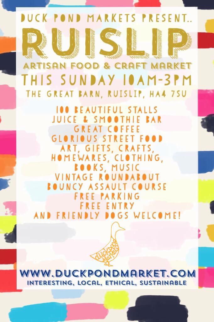 Come along and say hello today at <a href="/duckpondmarket/">Duck Pond Market</a> #Ruislip 10am to 3pm