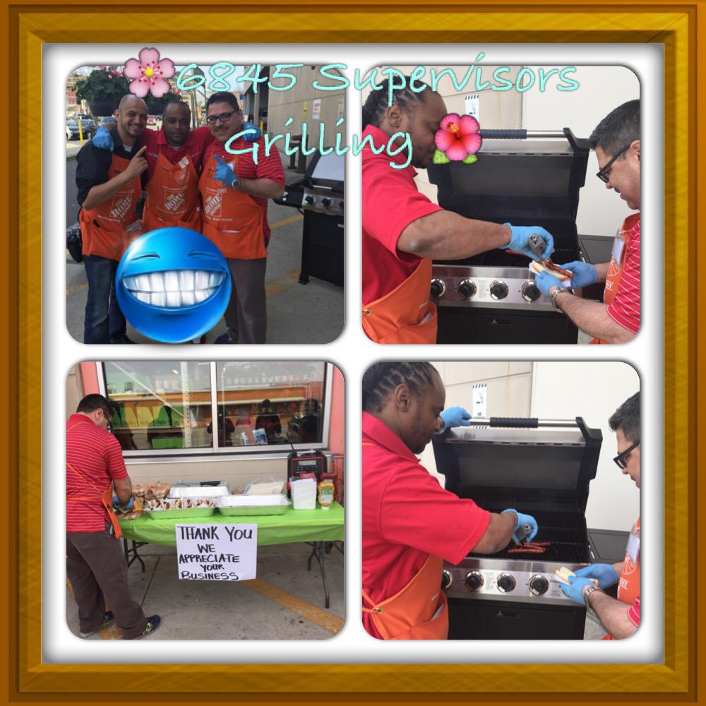 Our supervisors grilling for our customers on this beautiful sunny day 😎 #6845 #hotdog #springdeals✨