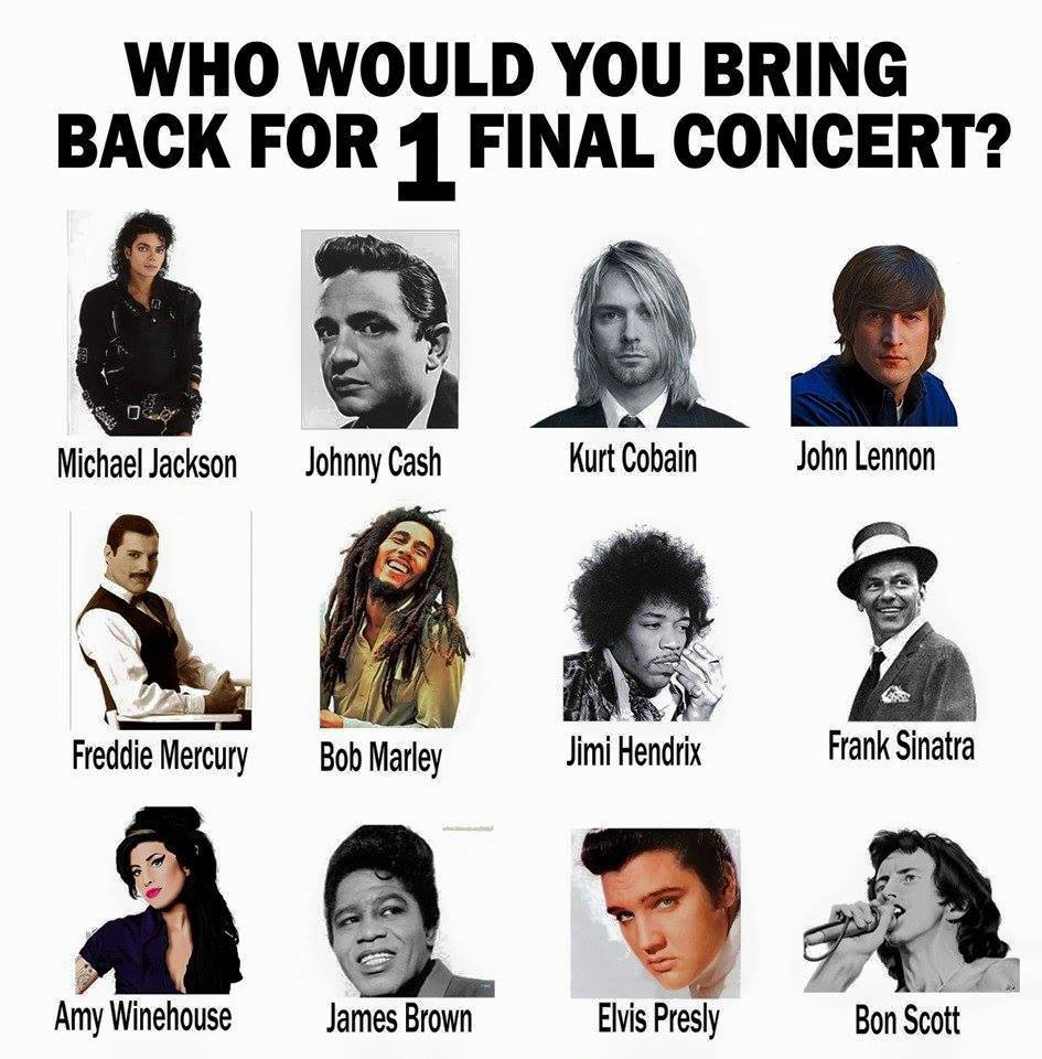 MarkMeets's tweet photo. Who would you bring back for one final gig? #MarkMeetsPoll http://t.co/K1ihNvh8SS
