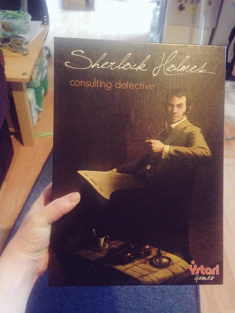 samwisefox's tweet photo. First attempt at this game - Sherlock Holmes: consulting detective, and we won! Only by a whisper ;) @ThirstyMeeples http://t.co/IgKb40SBvk