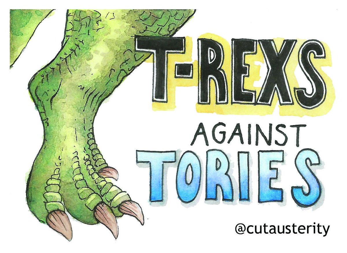 CutAusterity's tweet photo. T is for T-rexs AGAINST Tories! A-Z of #AnimalsagainstAusterity @UKuncut http://t.co/4XsmvBg3xQ