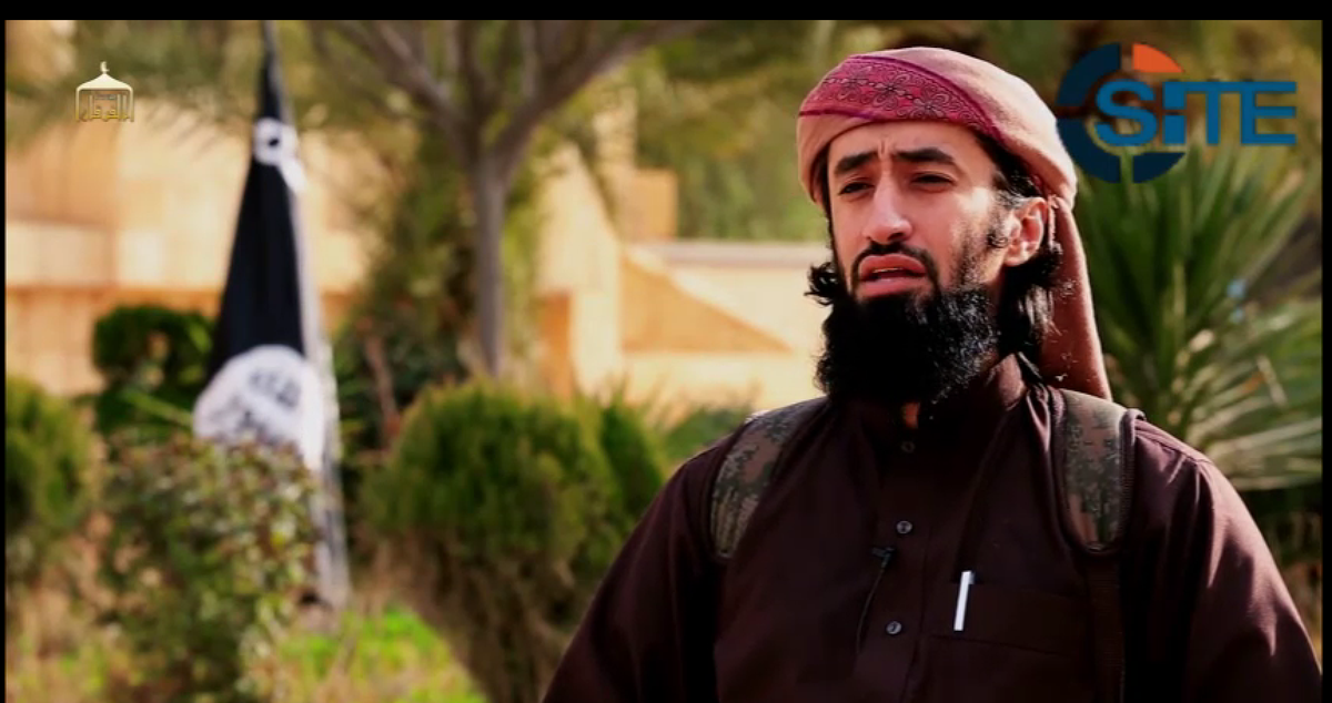 Rita_Katz's tweet photo. Saudi shk Anas al-Nashwan in #ISIS vid fought in Afghan; among 2011 Saudi most wanted. Went to Syria 6/14, pledged IS http://t.co/4u4VRl5P4H