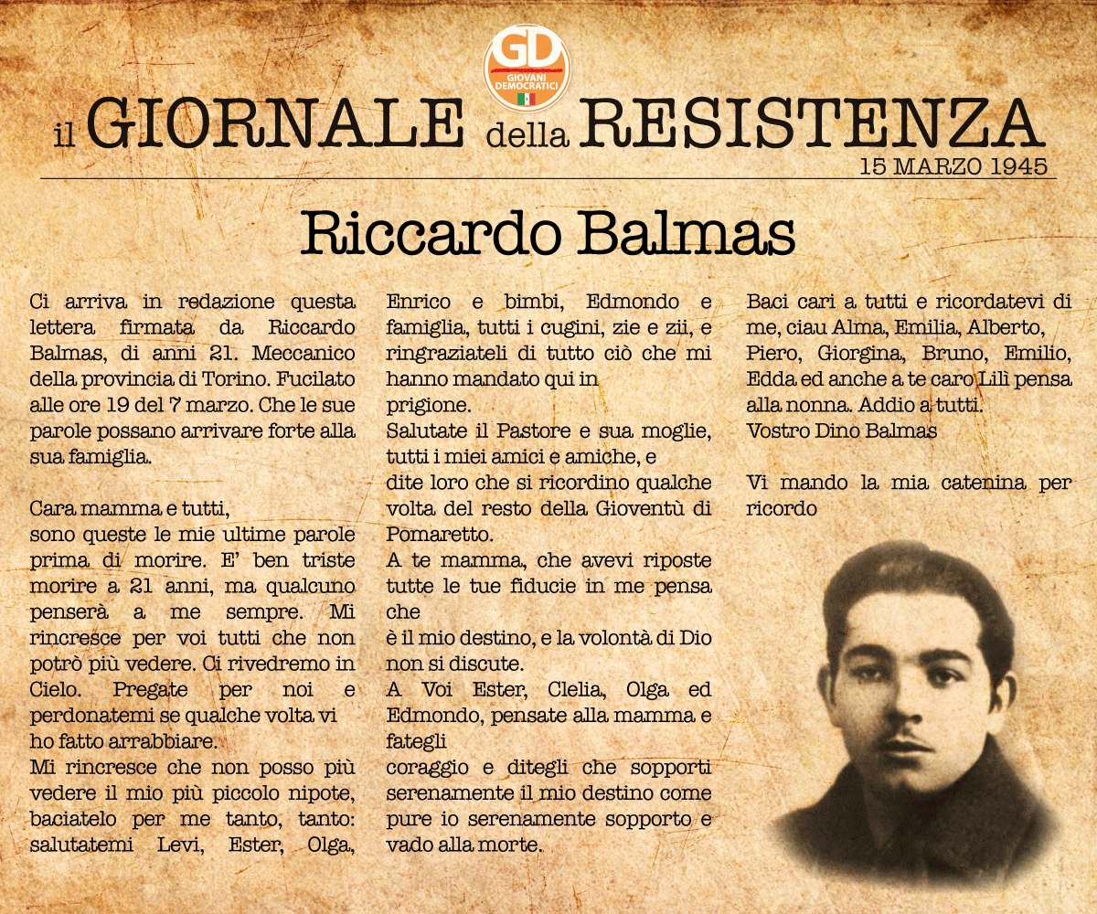 gdnazionale's tweet photo. È ben triste morire a ventun anni.
#25storie #25aprile #70esimo http://t.co/jmx8gU3yye