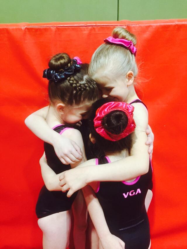 VGAGymnastics's tweet photo. #TeamVGA group hug! @kenzler0_0 @kathjo79 @Stevotreble7 http://t.co/JYrnteRLkO