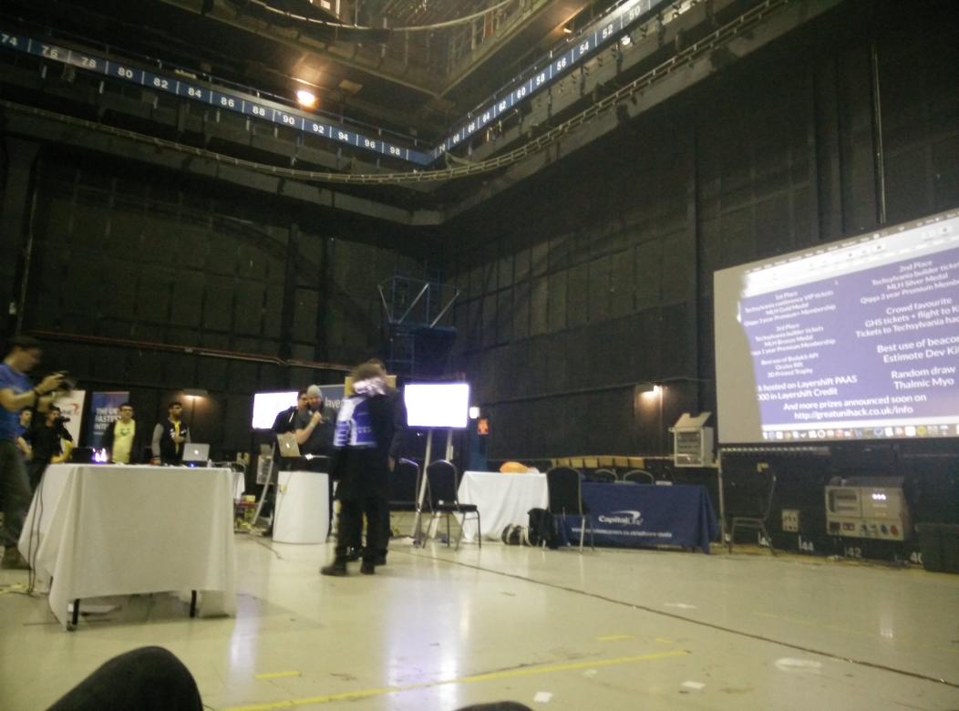 NoQCoffee's tweet photo. Occulus dress just won the first prize at #GreatUniHack! http://t.co/GAH3uywwQY