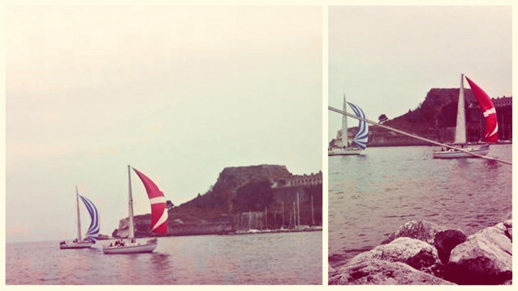 corfusail's tweet image. Τερματισμός αγωνα Κασσιόπης 2015 με το Lena GRE49724 να οδηγεί...#corfusail #iomag #sailing #Corfu