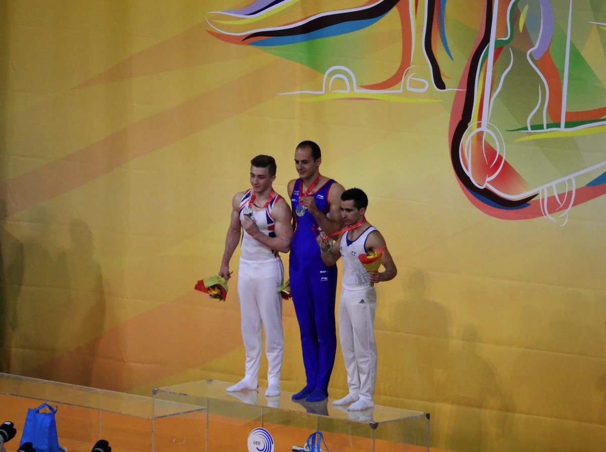 #EChMontpellier MAG horizontal bar podium, congratulations! 
1. Moznik (CRO) 
2. <a href="/Oldham93/">Sam Oldham</a> (GBR) 
3. Maras (GRE)