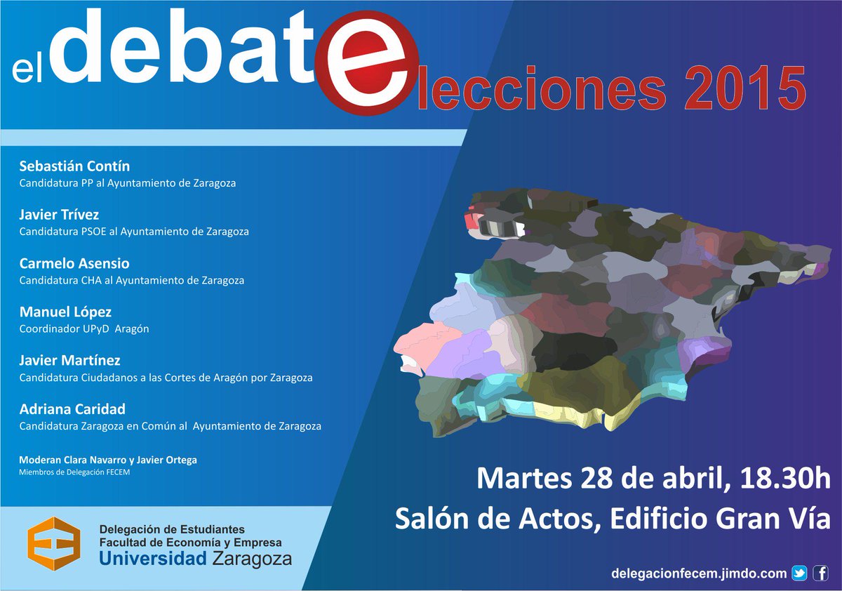 delegacionFECEM's tweet photo. El próximo martes 28 te esperamos en el debate de Delegación FECEM. A las 18.30h en el salón de actos #dbtFECEM http://t.co/B9G7Q1HLXF
