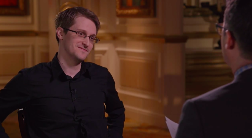 verge's tweet photo. Watch John Oliver interview Edward Snowden about the NSA and dick pics http://t.co/CNtwwh3fOH http://t.co/gAlffTrAP1