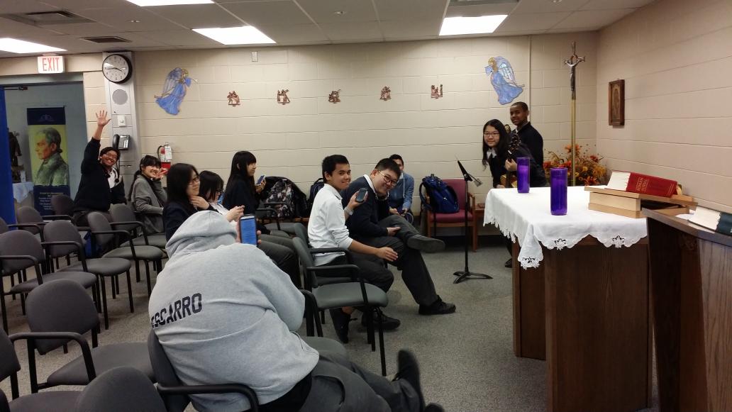 mizzjwong's tweet photo. Student-led Francis Libermann choir hard at work!!!  #EasterMass #soundsgood http://t.co/rrPFCZ6GCq