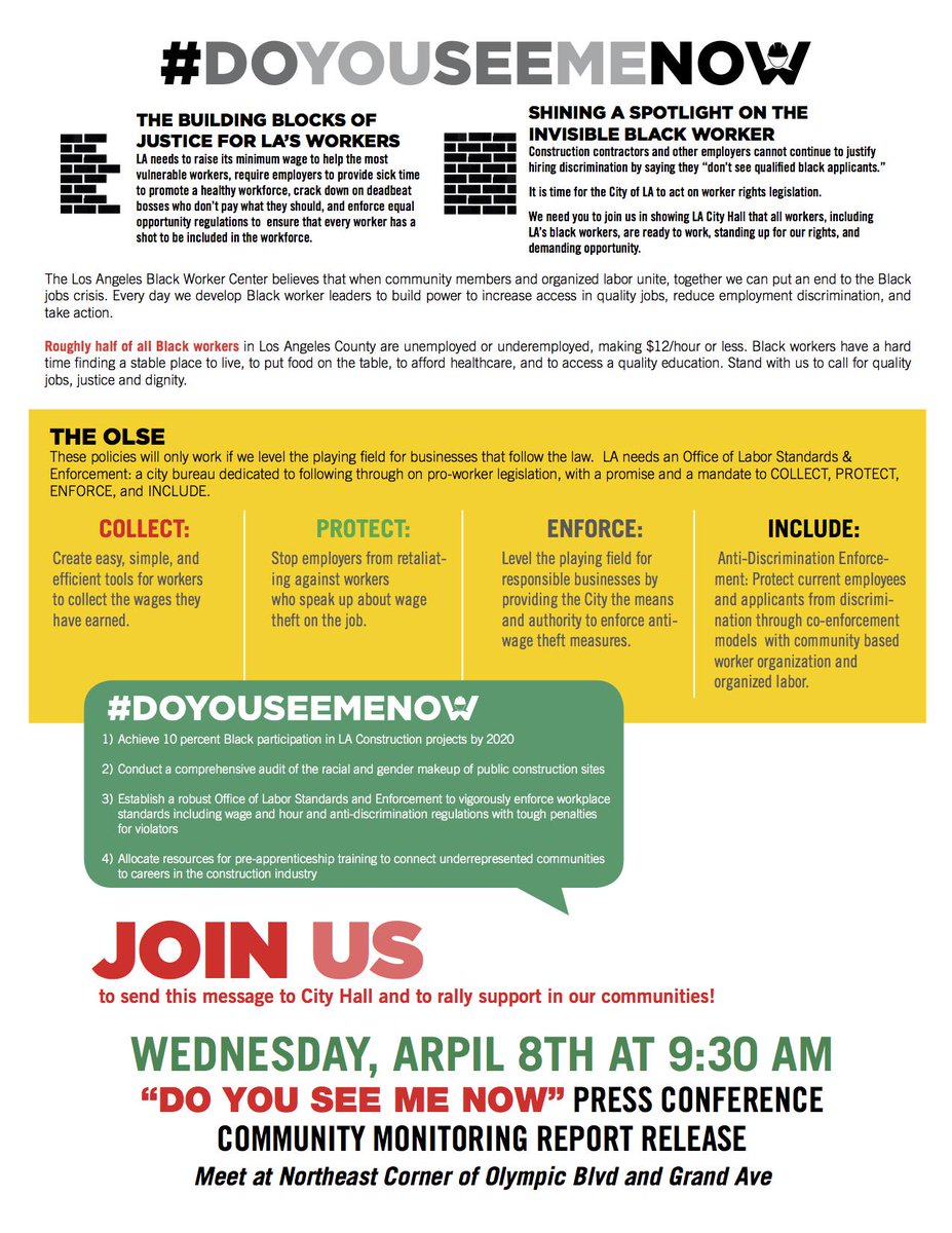 SCOPE_LA's tweet image. We’ll be joining @BlackWkrCenter in calling for quality jobs, justice &amp;amp; dignity in our communities
#Doyouseemenow
