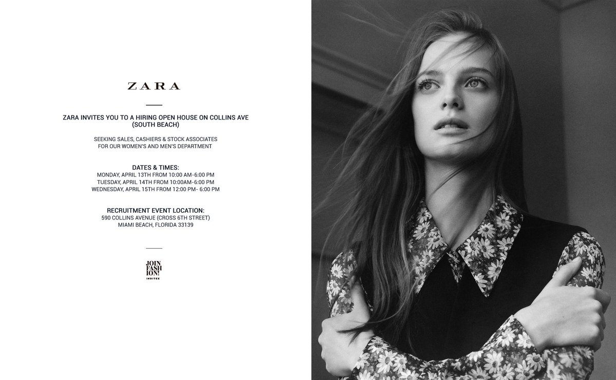 Inditex Careers on Twitter "ZARA invites you to a hiring open house