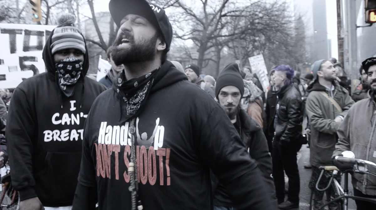 illashootxr's tweet photo. HAND'S UP DON'T SHOOT! #Toronto #BillC51 #Protest @micgutz  &amp; @YbsFrack #7PllarProductions Music Video drops soon! http://t.co/flYwDLN2A0
