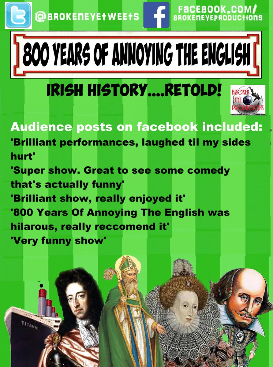 BrokenEyeTweets's tweet photo. Audience feedback from #comedy #800YearsofAnnoyingtheEnglish Nxt date April24th http://t.co/wN4qBpiNBE @BelfastBarge http://t.co/EAf3sqWzCp