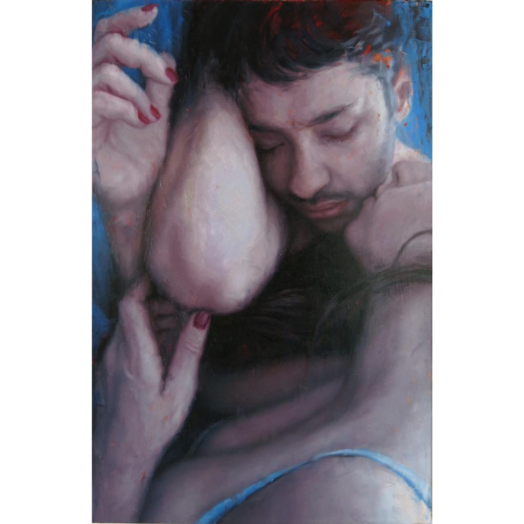 MichelleLDoll's tweet photo. Couple (AJBK), 2015, Oil on canvas 34x24" On view @GalleriRamfjord opening April 11, 2015 http://t.co/DrkgBrbcAS