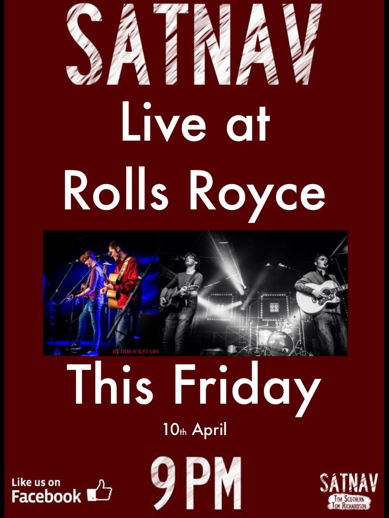 The next acoustic night is this Friday and we have the fantastic <a href="/TomScothern/">Tom Scothern</a> and @TomRichGuitar as SatNav! 9pm start