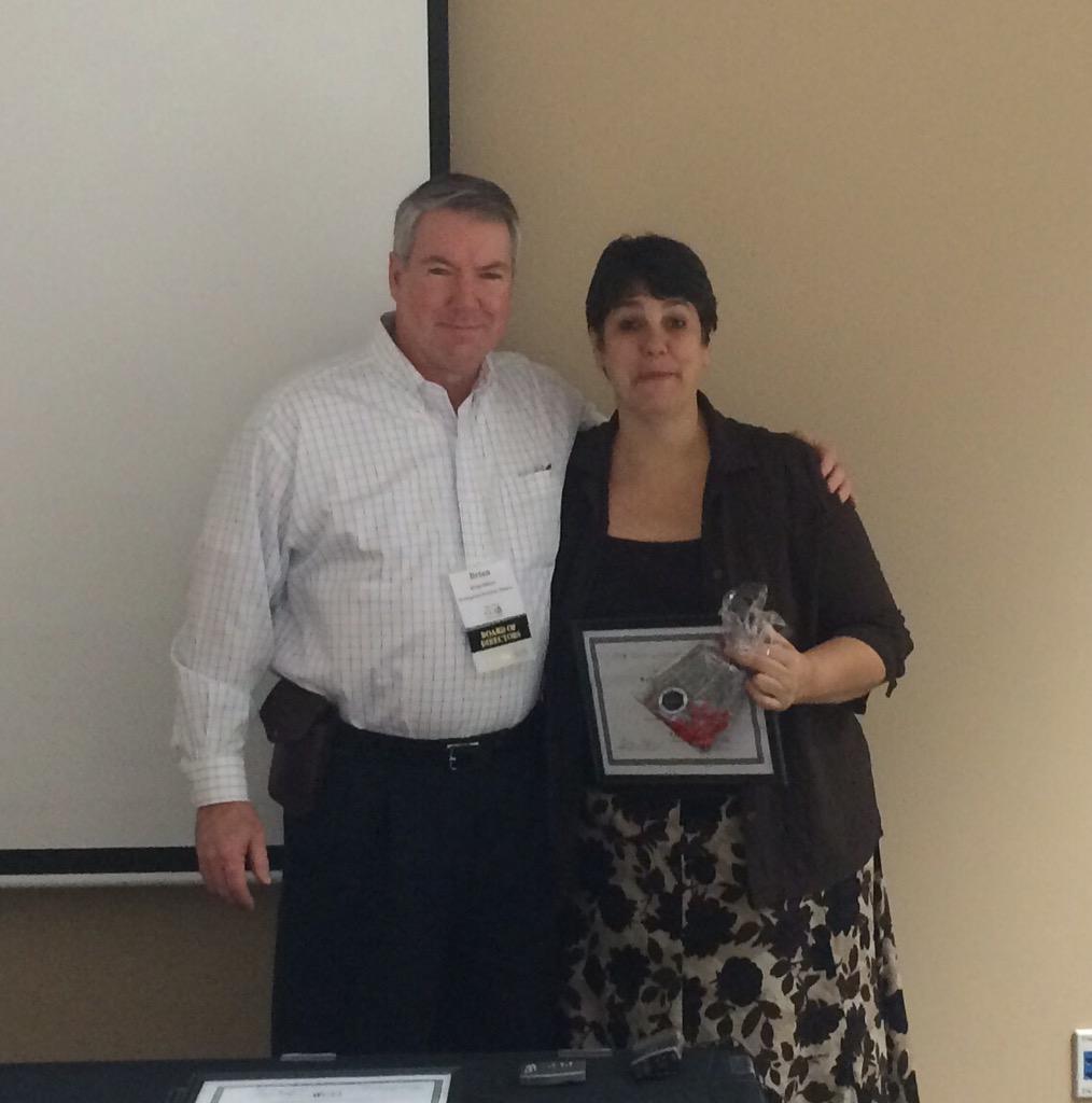 Barbara Hunt accepts award for 17 yrs Chamber service!#shoals