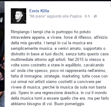 _NonSentoNiente's tweet photo. Ascoltate queste parole di @RealEmisKilla ,e magari commentate con meno cose vuote,e PENSATE DI PIU' ALLA MUSICA. http://t.co/meiYQcuqJN