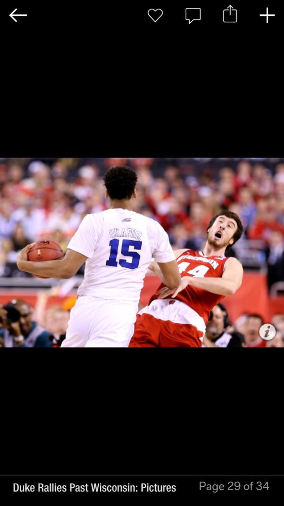 Great flick from the #dukevswisconsin #NCAAChampionship 
'Move Frank...get out the way!'