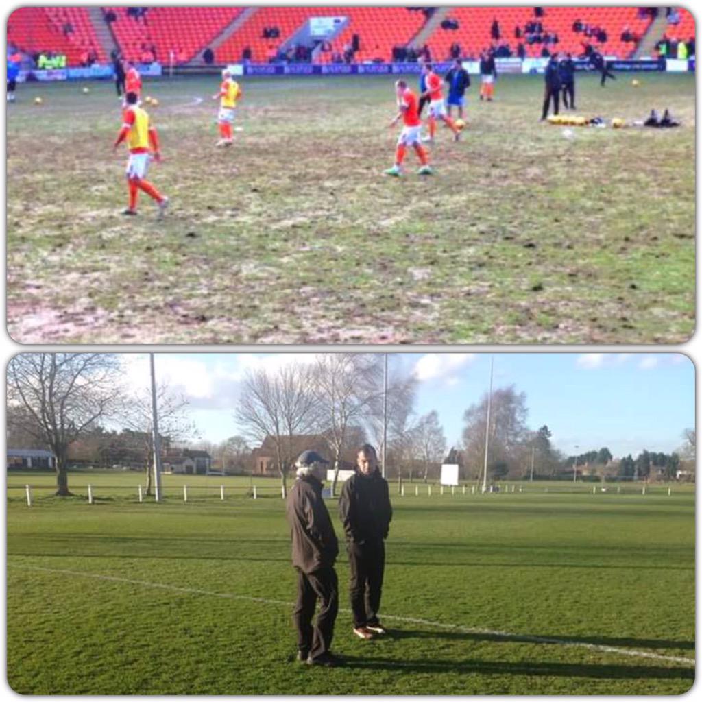 Mazza_bfc's tweet photo. Let's see @BlackpoolFC's pitch vs @Mundfordfc's pitch #NoContest #LackOfInvestment #Disgraceful #Step14 #AngCom2 http://t.co/INZJriStKP