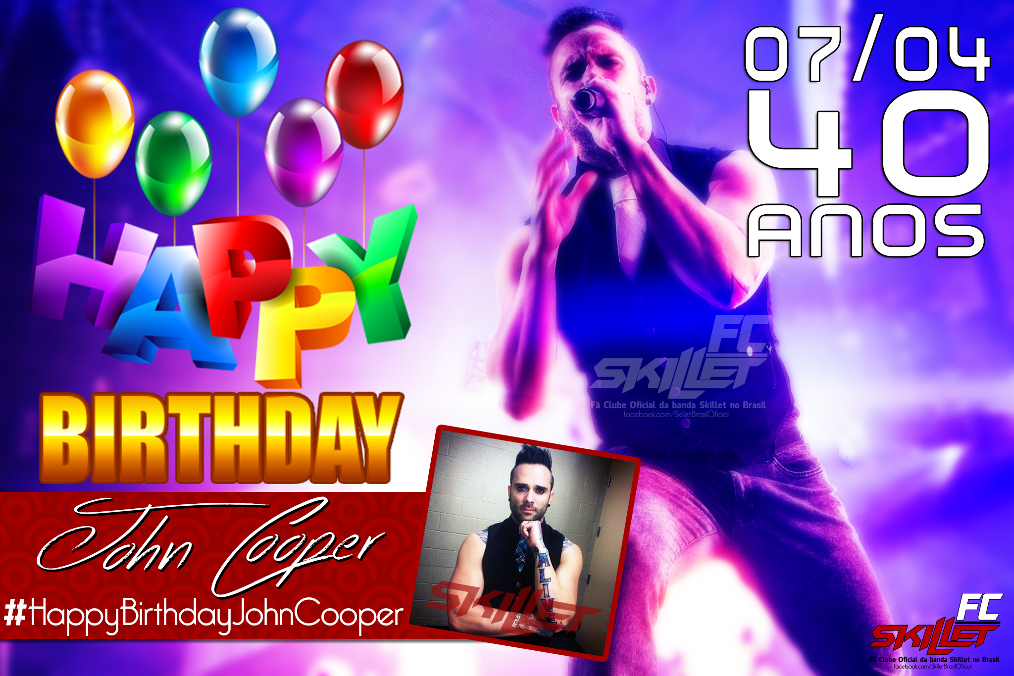 Happy Birthday John Cooper, we wish peace and happiness.  