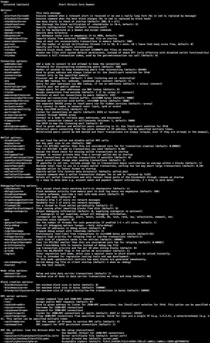 Jameson Loppさんのツイート Fun Fact Bitcoin Core 0 10 Has 94 Configuration Options Http T Co 92gpilumll
