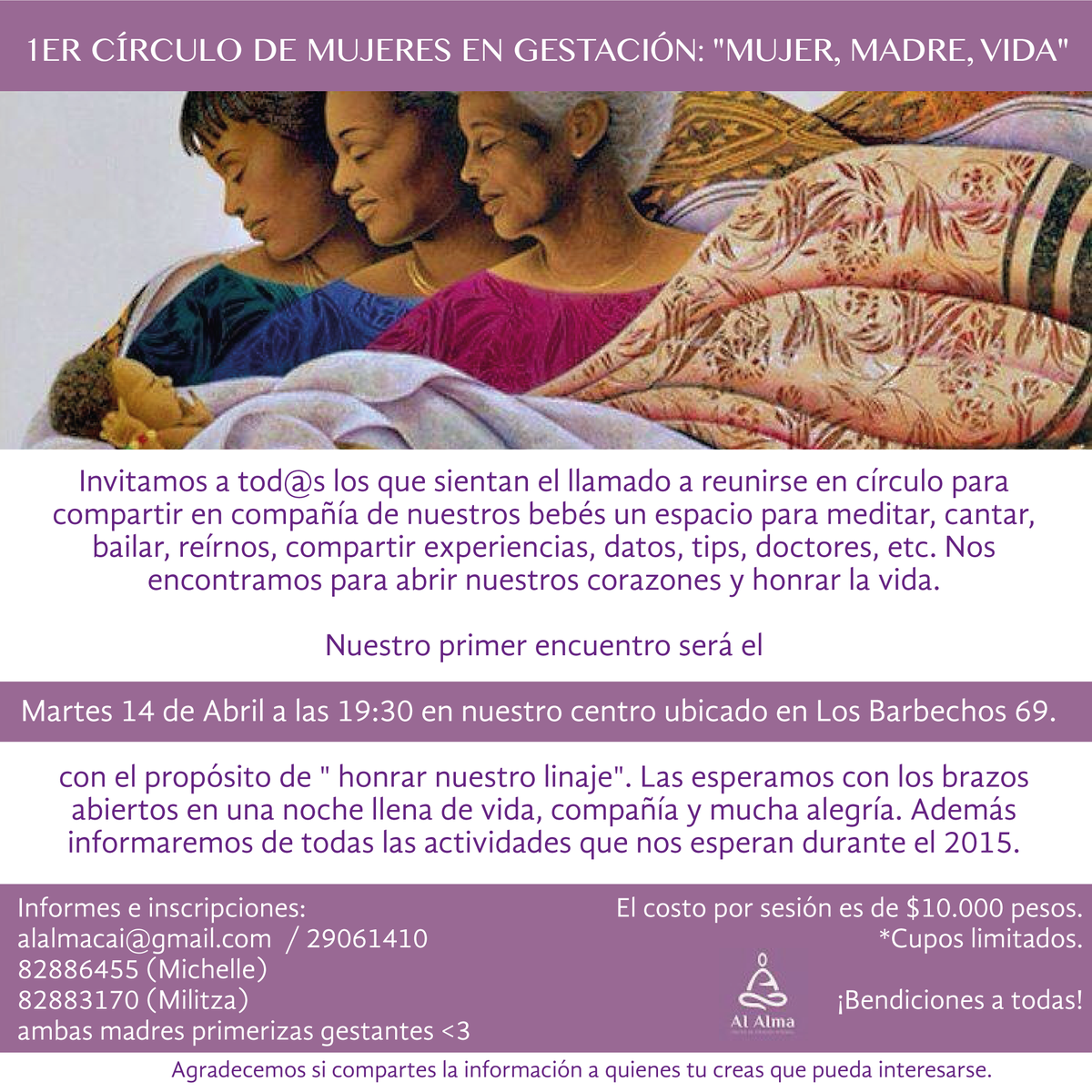 Queda sólo una semana para el inicio de este bello Círculo de Mujeres en Gestación. Reserven su cupo!