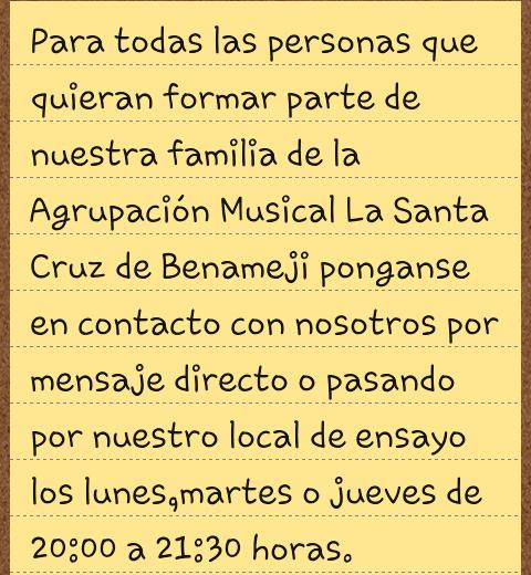 BenitezLara86's tweet photo. Os espero hoy. Nuevo año, nuevas ilusiones. Si quieres crecer musicalmente. #creciendo juntos @AMLaSantaCruz  http://t.co/yCOovamNqY