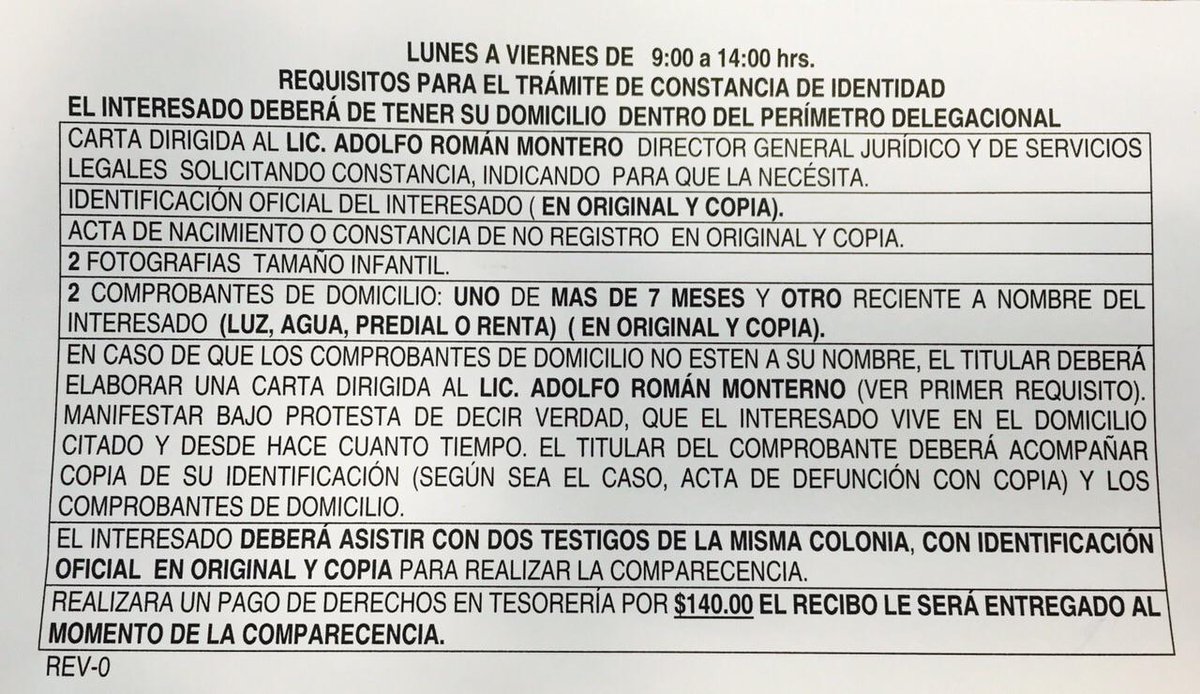 ¿Perdiste tu identificación?, acercate a tramitarla en @delegacionMH tu Constancia de Identidad.