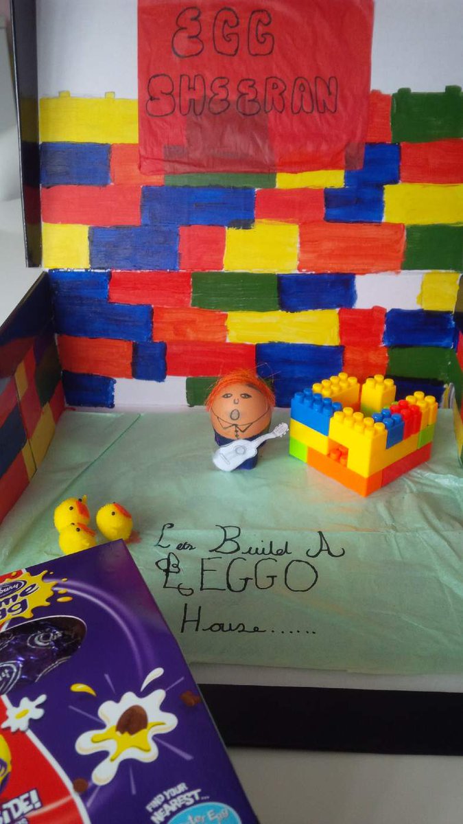 ciara_powell's tweet photo. My Egg Sheerans, Leggo House won the Easter competition xx @edsheeran http://t.co/6FEtqI4paL