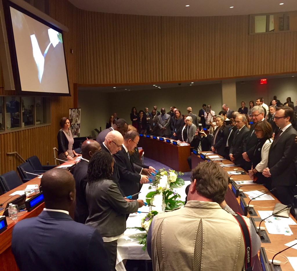 UN's tweet image. In photos: memorial ceremony at UNHQ in NYC, 21 yrs after the #RwandaGenocide. More info: j.mp/10zo8YN