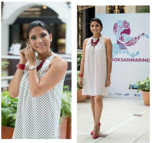 StylesByVero's tweet photo. Little B&amp;W print dress from #MNG, Red Pumps from #Aldo, Accessories #OPTIMODA #milooksanmarino @Sanmarinogye http://t.co/C7jT8HakhD