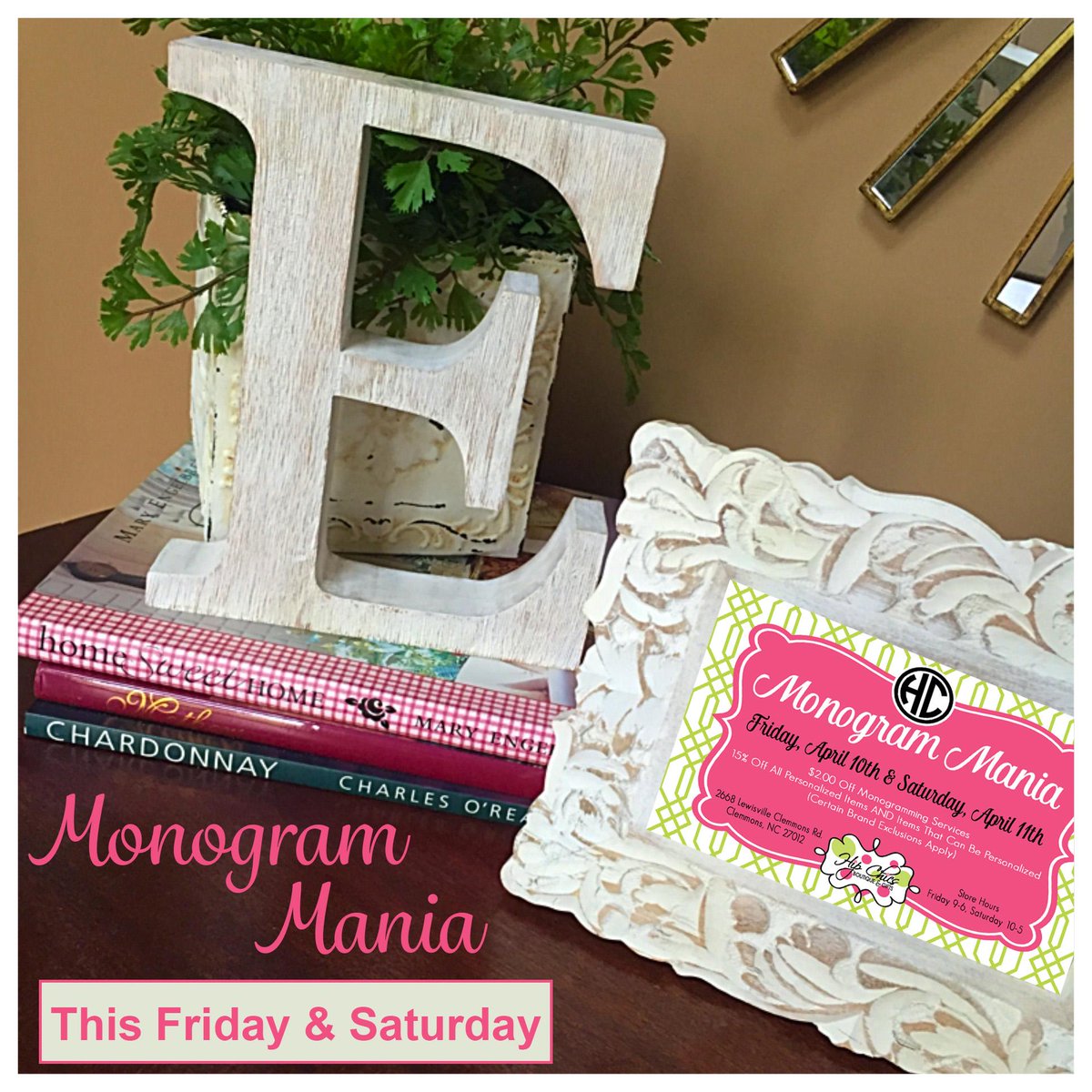 shophipchics's tweet photo. #MONOGRAMMANIA!! This Fri & Sat. (Certain Brand Exclusions Apply). See flyer for details. #Hipchics #Shoplocal http://t.co/mMvc69jmbN