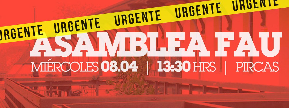 cearq_uch's tweet photo. URGENTE: Asamblea de Fac. mañana miércoles 8 de abril a las 13:30 hrs en las Pircas. https://t.co/pzte1Z0gve http://t.co/9oXS5dqVXF